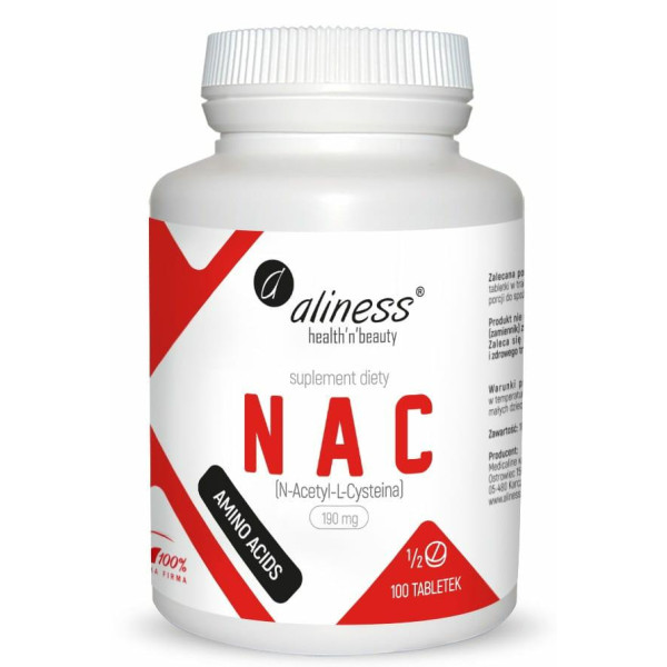 NAC N-Acetyl L-Cysteina, 490 mg Aliness,