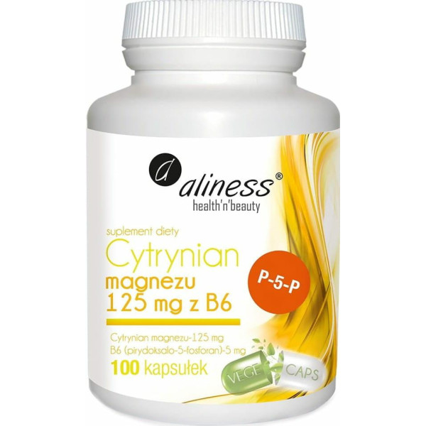 Cytrynian Magnezu 125 mg z B6 (P-5-P)     Aliness