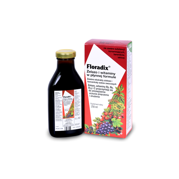 Floradix Żelazo i Witaminy w formie       płynnej 250 ml