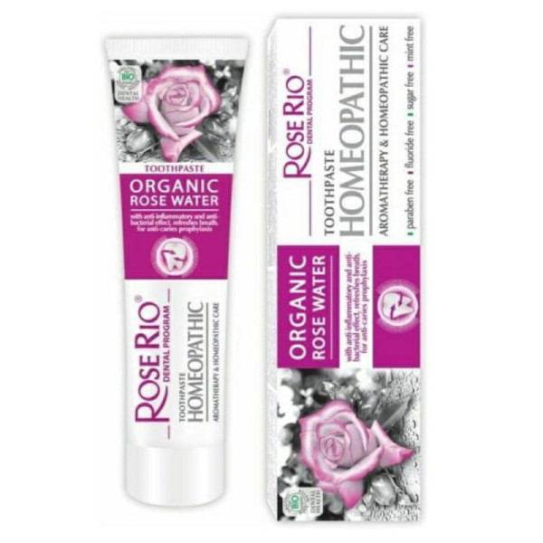 Pasta do zębów bez fluoru Homeopatyczna   różana cosmetics ROSE RIO  65 ml
