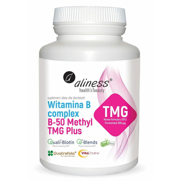 Witamina B50 Methyl TMG Plus, 100 Vege    kaps Aliness