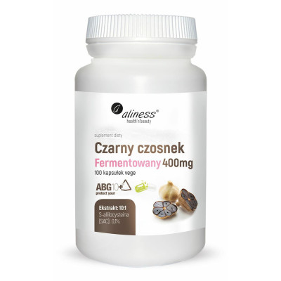 Czarny czosnek Ferm. 400 mg z 100 kaps.   vege Aliness