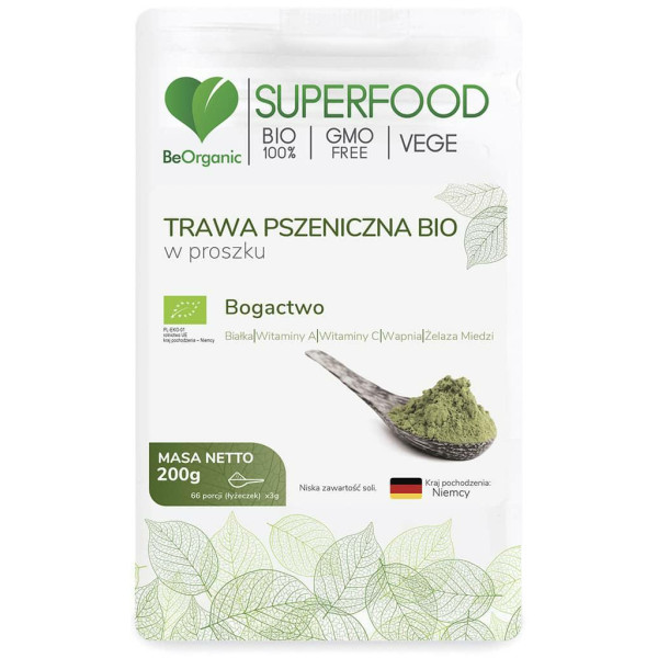 Trawa Pszeniczna Bio 200g w proszku       BeOrganic