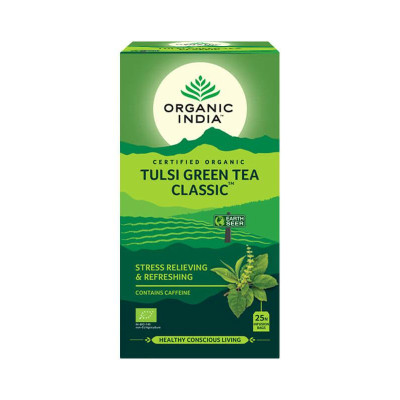 Tulsi green tea classic 25 saszetek (     tulsi z zieloną herbatą) Organic India