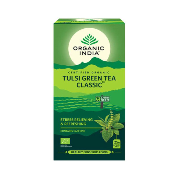 Tulsi green tea classic 25 saszetek (     tulsi z zieloną herbatą) Organic India