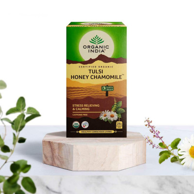 Tulsi Honey Chamomile (miód               z rumiankiem) 25 saszetek Organic India