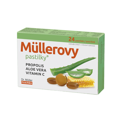 Mullerowe pastylki s propolisem, aloe  vera i vit. C - 24 szt - suplement diety Dr Muller