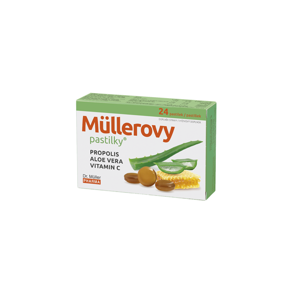 Mullerowe pastylki s propolisem, aloe  vera i vit. C - 24 szt - suplement diety Dr Muller