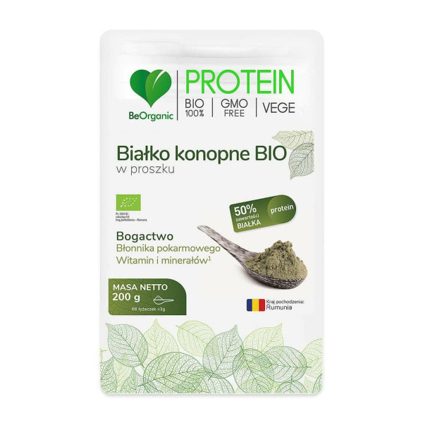 Białko Konopne BIO w proszku  BeOrganic