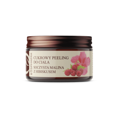 Cukrowy Peeling do ciała soczysta malina  z hibiskusem 200g Bosphaera