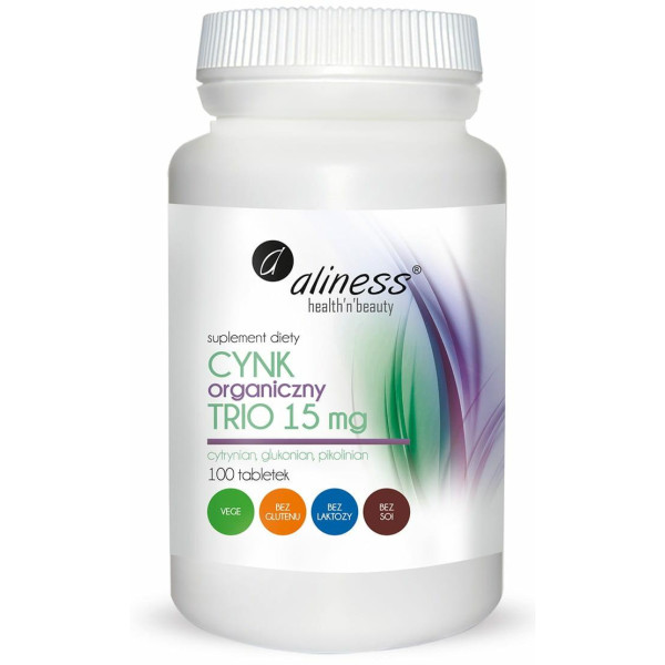 Cynk Organiczny Trio 15mg 100 tabl.  Aliness