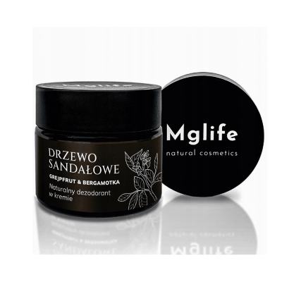 Drzewo sandłowe grejpfrut & bergamotka  naturalny dezodorant w kremie 50ml Mglife