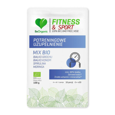 FITNESS & SPORT Potreningowe  uzupełnienie MIX BIO 100g  BeOrganic