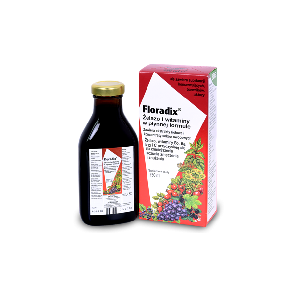 Floradix Żelazo i Witaminy w formie  płynnej 250 ml