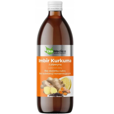 Imbir, Kurkuma z piperyna 500 ml  EkaMedica