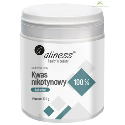 Kwas Nikotynowy proszek 100% flush  effect x 100 g Aliness