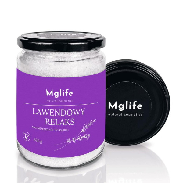 Lawendowy relaks magnezowa sól do  kąpieli 540g Mglife