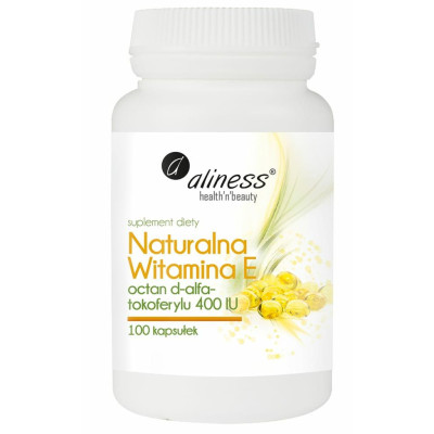 Naturalna Witamina  E 400 IU 100 kaps.  Aliness