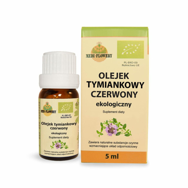 Olejek tymiankowy czerwony eko 5ml Medi  Flowery