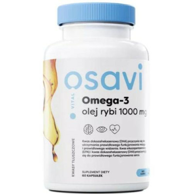 Omega-3 Olej rybi molekularly 1000 mg  x 60kapsułek Osavi