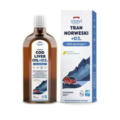 Tran Norweski kids 500 mg Omega 3  250  ml Osavi