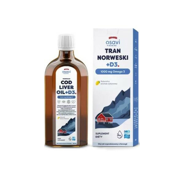 Tran Norweski kids 500 mg Omega 3  250  ml Osavi