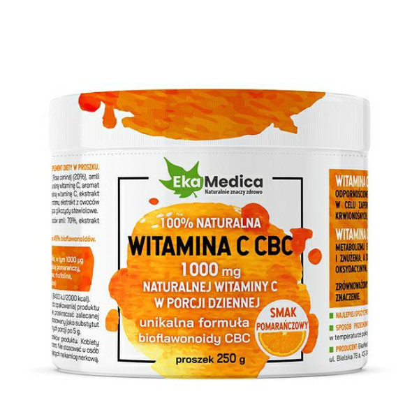 Witamina C CBC pomarańcza proszek 250g  EkaMedica