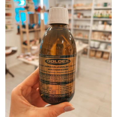 Złoto Nanokoloidalne 250ml Szkło Goldex