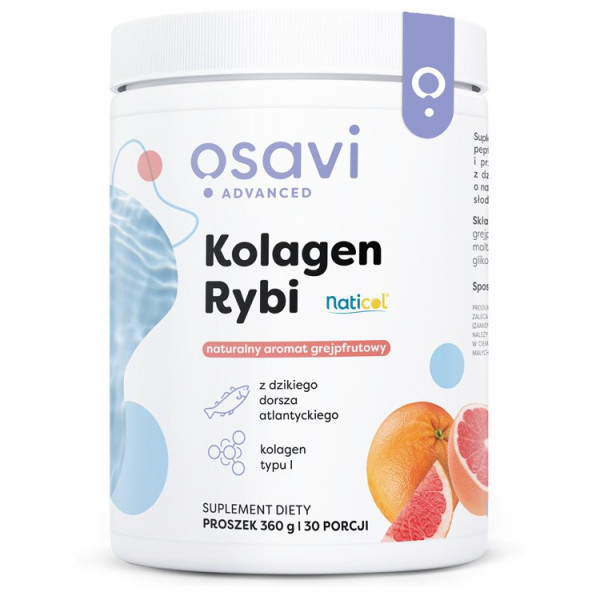 Kolagen Rybi z Dzikiego Dorsza  Greipfrut  360 g Osavi