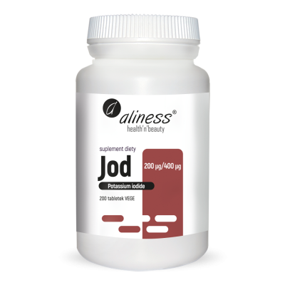 Jod (jodek potasu) 200 µg / 400 µg x 200  Vege tabs Aliness