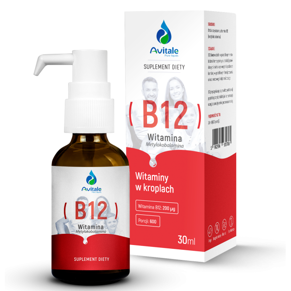 Metylokobalamina - Avitale Witamina B12  200 µg 30 ml