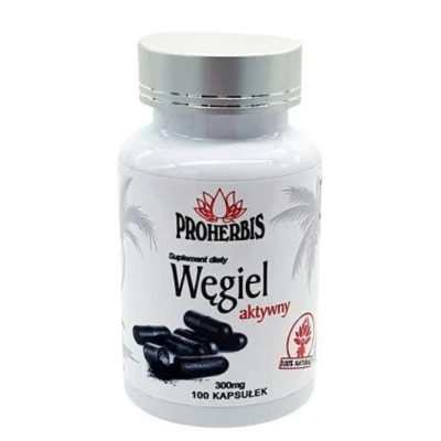 Węgiel aktywny 100 kaps.  Proherbis