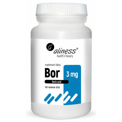 Bor 3 mg (kwas borowy) x 100 tabletek  vege Aliness
