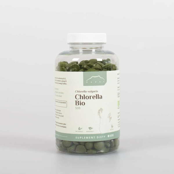 Chlorella BIO w tabletkach 500 mg 600  szt Nanga
