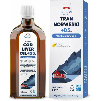 Cod Liver Oil + D3 1000 mg Omega3, Lemon  250 ml