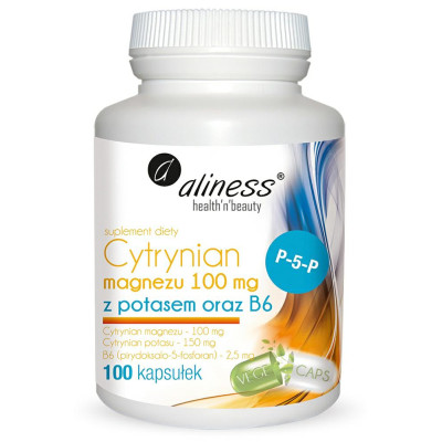 Cytrynian Magnezu z Potasem x 100 vege  kaps. Aliness