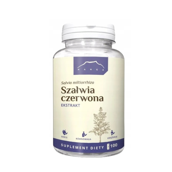 DanShen (szałwia czerwona) ekstrakt 100  kapsułek x 700 mg Nanga