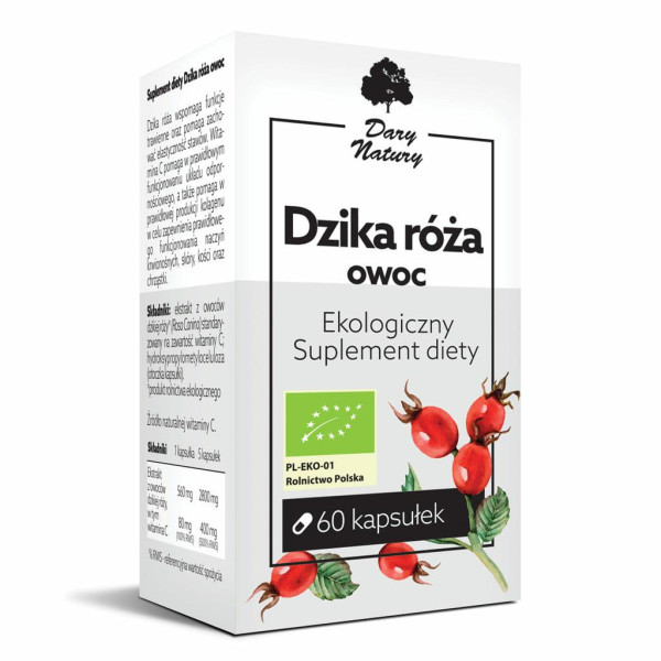 Dzika Róza owoc eko 60 kaps Dary Natury