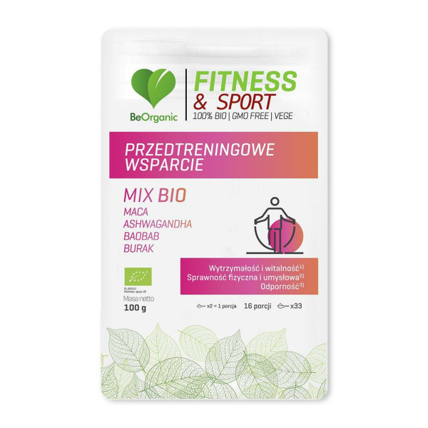 FITNESS & SPORT Przedtreningowe wsparcie  Mix Bio 100g  BeOrganic