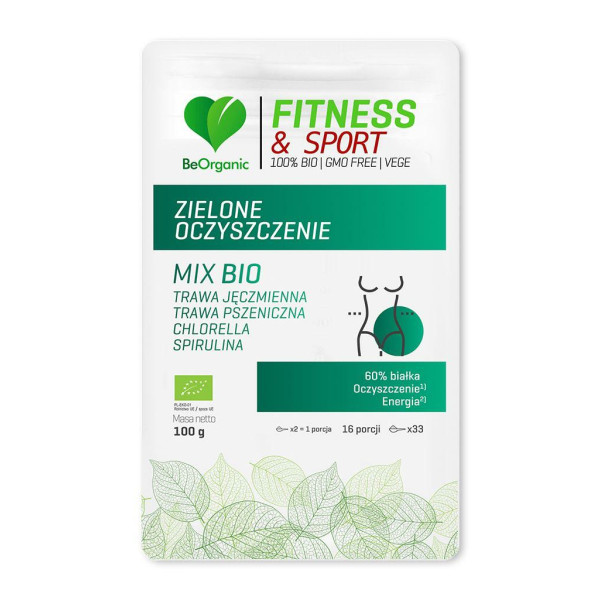 FITNESS & SPORT Zielone Oczyszczenie Mix  BIO BeOrganic 100g
