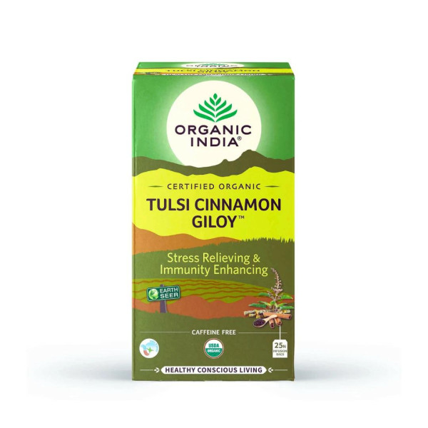 Herbata Tulsi Cinnamon Giloy 25 torebek  ORGANIC INDIA