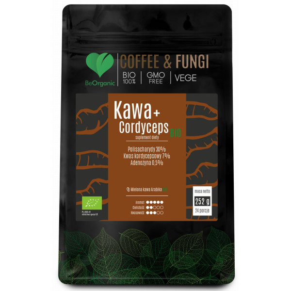Kawa Arabica mielona + Cordyceps BIO  252g BeOrganic