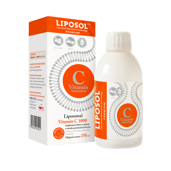 Liposol C 1000 Liposomalna Witamina C  1000 (Buforowana) 250 ml Smak Pomarańczowy