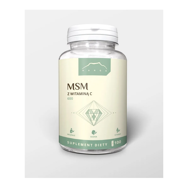MSM z witaminą C, 600 mg 100 kapsułek  Nanga