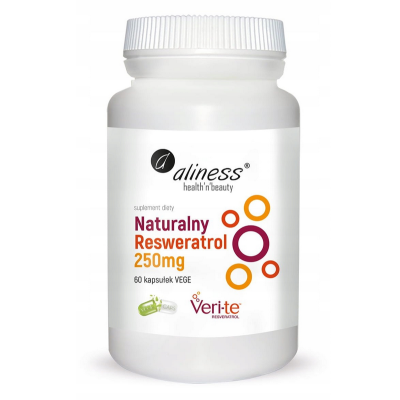 Naturalny resveratrol Veri-te 250mg x 60  vege caps. Aliness