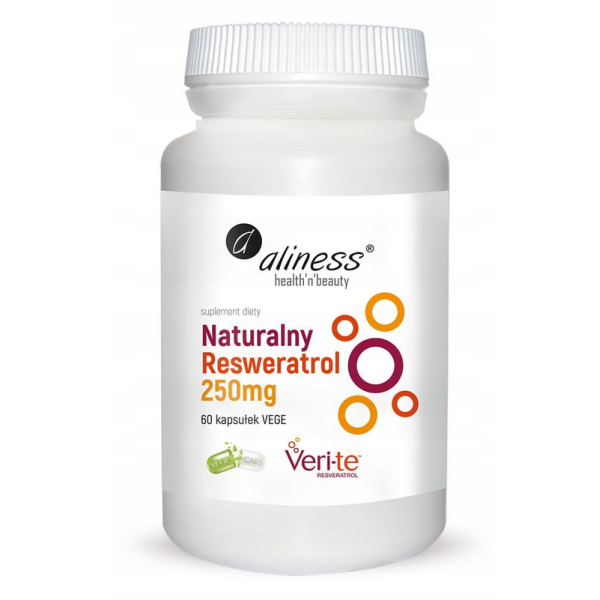 Naturalny resveratrol Veri-te 250mg x 60  vege caps. Aliness