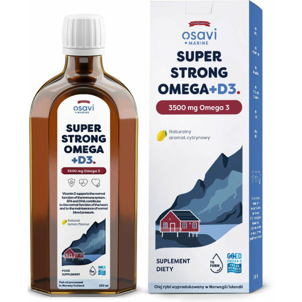 Super Strobg Omega + D3 3500mg  Cytryna  250ml Osavi