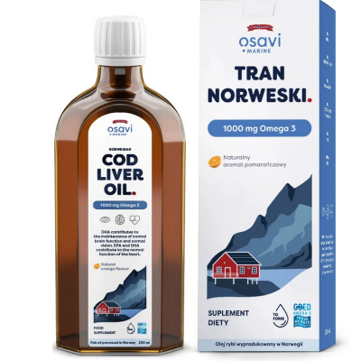 Tran norweski 1000 mg Omega-3 250 ml  Osavi
