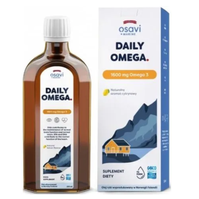 Daily Omega + D3 1600mg Omega 3  cytryna  500 ml Osavi