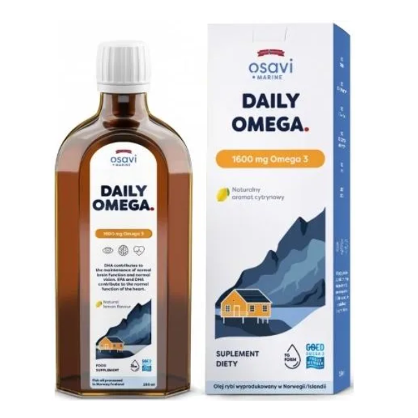 Daily Omega + D3 1600mg Omega 3  cytryna  500 ml Osavi